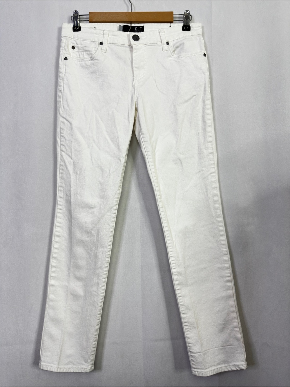 Kut From The Kloth Skinny White Jeans Denim Catherine Boyfriend 4 Womens Pockets
